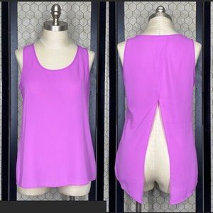 Express Semi Sheer Split Back Tank Top